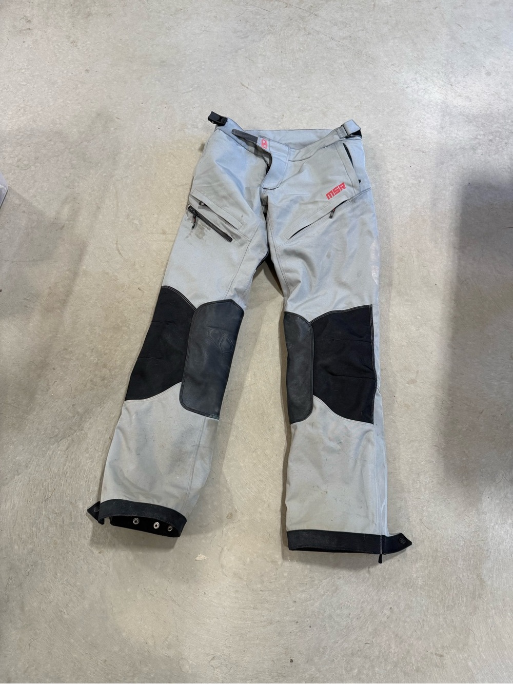 Gray Men's Cargo Motorcycle Pants with Black Knee Panels